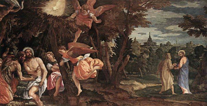 Paolo  Veronese Baptism and Temptation of Christ oil painting image